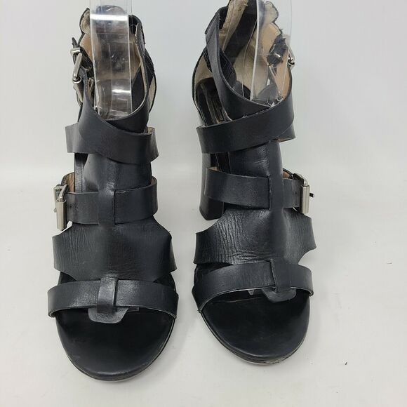 Pour La Victoire Platform Strappy Black Heels 8 M Woven Cage Sexy Pumps - Picture 2 of 8